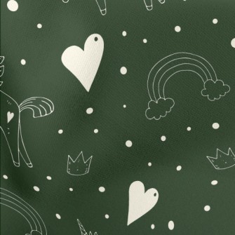 Fairytale Unicorn And Love Hea Stretch Ponte