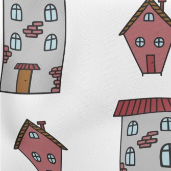 Hand Drawn Cartoon Houses Stretch Ponte