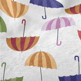 Autumn Colored Umbrellas Minky