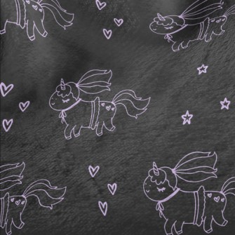 Unicorn And Hand Drawn Love Minky