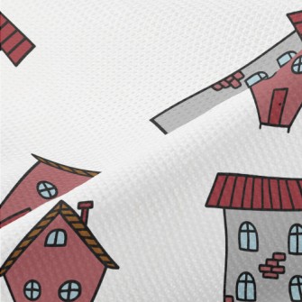 Hand Drawn Cartoon Houses Piqué