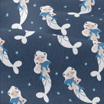 White Mermaid Hugging Dolphin Modern Jersey