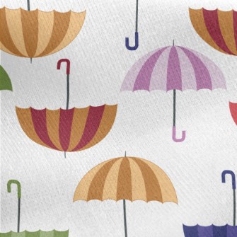 Autumn Colored Umbrellas Jersey Backed Fleece