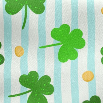 Blue And White Stripes With Lu Jersey Backed Fleece