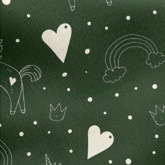 Fairytale Unicorn And Love Hea Jersey Backed Fleece