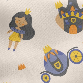 Cute Princess And Castle Jersey Backed Fleece