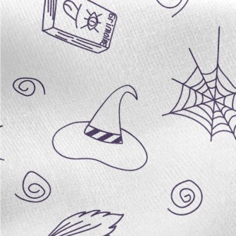 Hand Drawn Simple Witch Elemen Jersey Backed Fleece