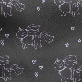 Unicorn And Hand Drawn Love Jersey Backed Fleece