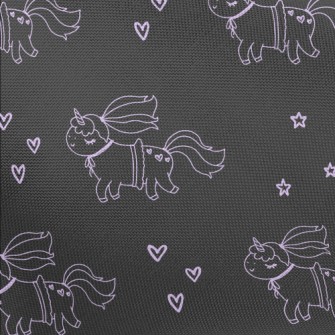 Unicorn And Hand Drawn Love Pongee