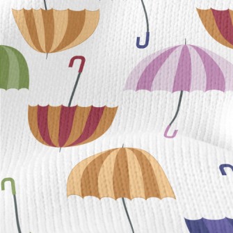 Autumn Colored Umbrellas Stretch Jersey