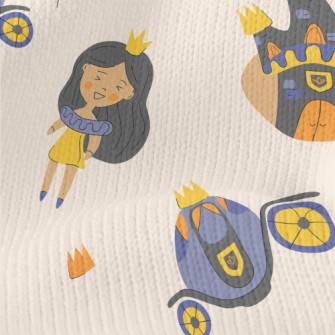 Cute Princess And Castle Stretch Jersey
