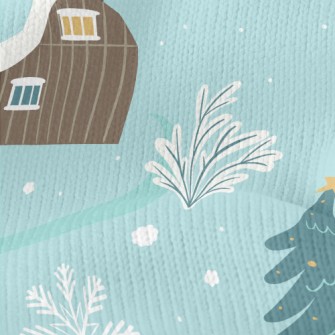 Winter Snowman With Snowflakes Stretch Jersey