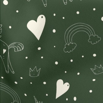Fairytale Unicorn And Love Hea Lightweight Cotton Poplin