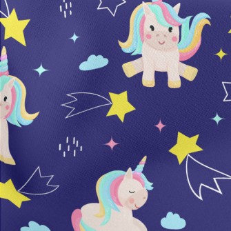 Cute Rainbow Unicorn Lightweight Cotton Poplin
