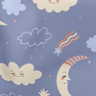 Beautiful Starry Sky At Night Lightweight Cotton Poplin