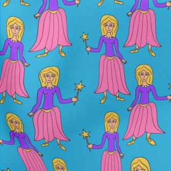 Hand Drawn Magic Princess Lightweight Cotton Poplin