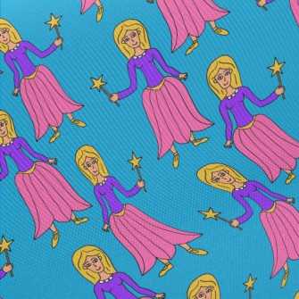 Hand Drawn Magic Princess Midweight Cotton Poplin