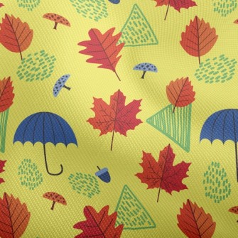 Maple Leaves And Umbrella Dobby