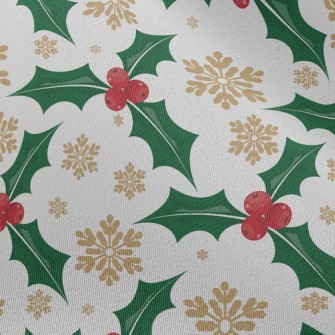 Christmas Leaves Berries Chiffon