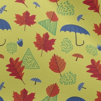 Maple Leaves And Umbrella Chiffon