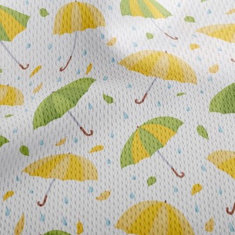 Umbrella Raindrops Fallen Leav Athletic Mesh Flat Back