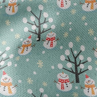 Snowman Friends Playing Waterproof Canvas