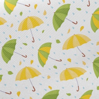 Umbrella Raindrops Fallen Leav Twill