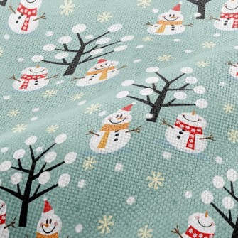 Snowman Friends Playing Performance Linen