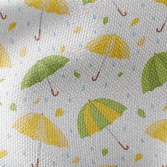 Umbrella Raindrops Fallen Leav Waterproof Canvas