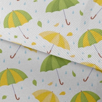Umbrella Raindrops Fallen Leav Waterproof Oxford