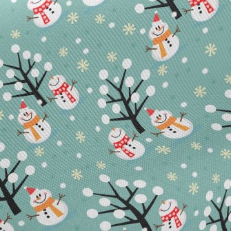 Snowman Friends Playing Twill