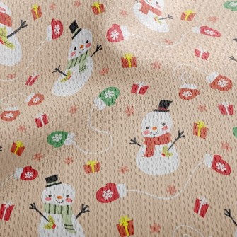 Happy Snowman Gift Athletic Mesh Flat Back