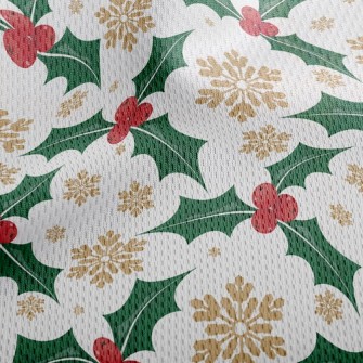 Christmas Leaves Berries Athletic Mesh Flat Back