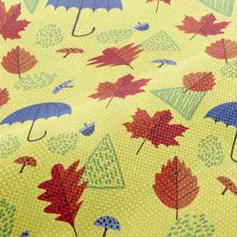 Maple Leaves And Umbrella Performance Linen