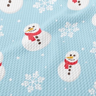 Button Scarf Snowman Birdseye Piqué