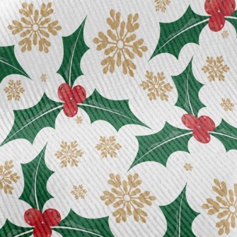 Christmas Leaves Berries Standard Corduroy