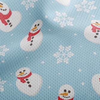 Button Scarf Snowman Athletic Mesh Flat Back