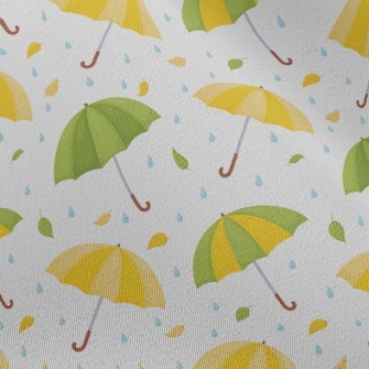 Umbrella Raindrops Fallen Leav Chiffon