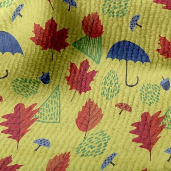 Maple Leaves And Umbrella Terry