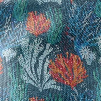 Bright Coral Seaweed Waterproof Canvas