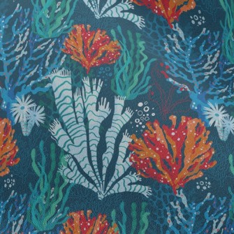 Bright Coral Seaweed Chiffon