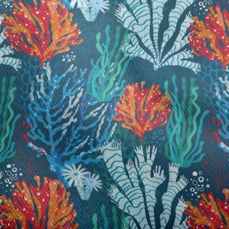 Bright Coral Seaweed Dobby