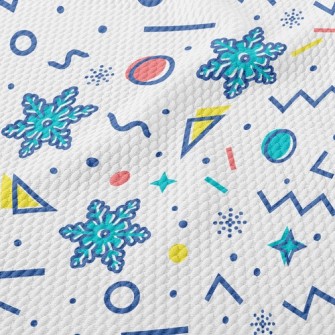 Geometric Snowflakes Birdseye Piqué