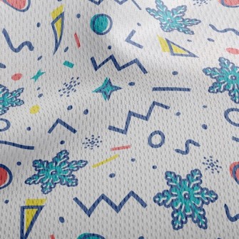 Geometric Snowflakes Athletic Mesh Flat Back