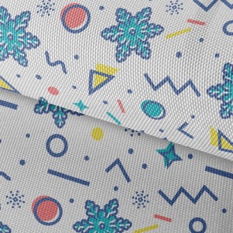 Geometric Snowflakes Waterproof Oxford