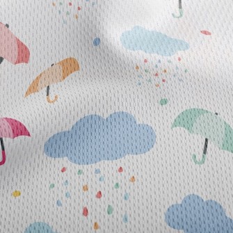 Colorful Flying Umbrellas Athletic Mesh Flat Back