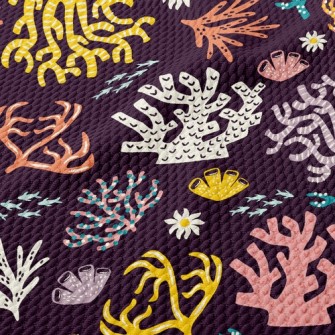 Fish And Coral Sea Birdseye Piqué