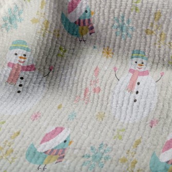 Christmas Bird And Snowman Terry