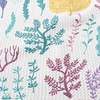 Coral And Seaweed Birdseye Piqué