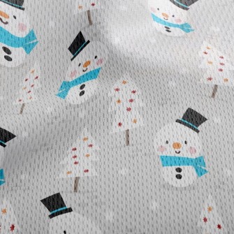 Cute Gentleman Snowman Athletic Mesh Flat Back